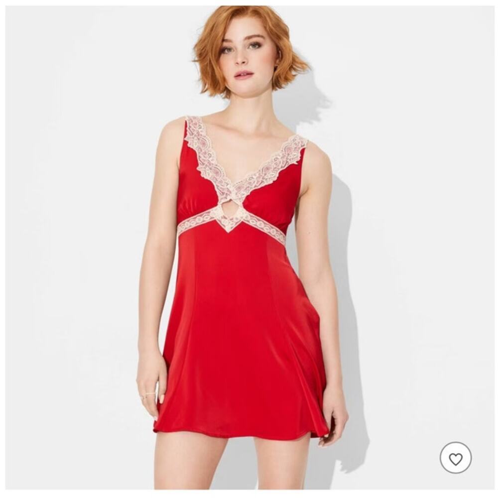 NWT Wild Fable Red Slip Dress Lace SZ XXL​